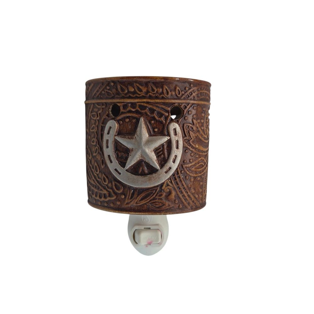 ScentSational Leather Texas Lone Star Wall Plug In Wax Warmer Western Cowboy
